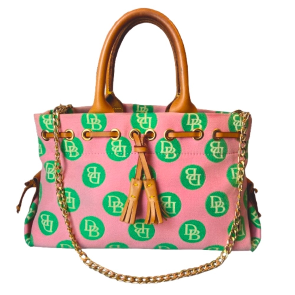 Dooney & Bourke mini bag vintage, modding the crossbody strap, chain included